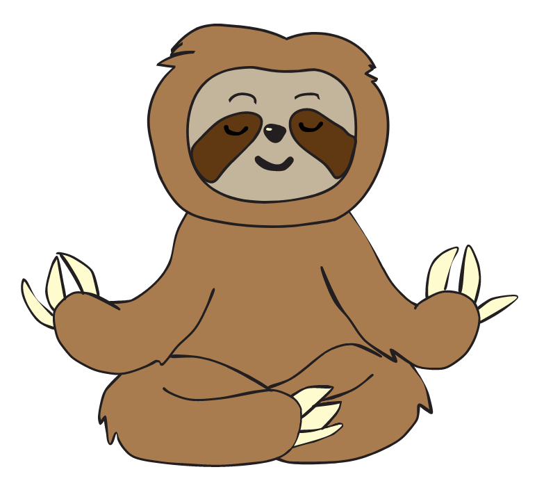Short on Spoons Logo - Meditating Sloth